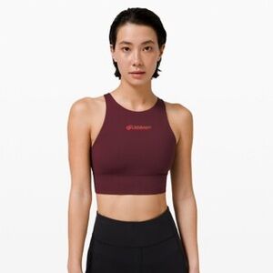 Lululemon High Neck Long Line Energy Bra In Lunar New Year Cassis Size 6